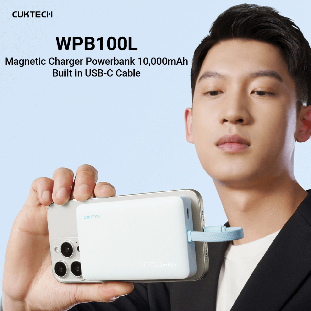 แบตเตอร์รี่สำรอง CUKTECH AURA WPB100L สีดำ 10000 MAH (รองรับเทคโนโลยีชาร์จไร้สาย)